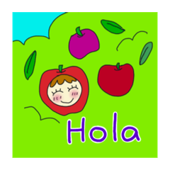 Fruits girl applee (Spanish version)