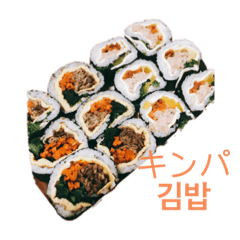 日本語と韓国語で食べ物スタンプ！