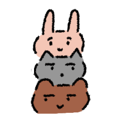 bear,cat,rabbit sticker!