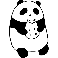Panda and white hamster sticker