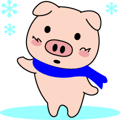 Winter life of optimistic Mr.Pig