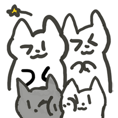 White Cats Sticker Drawing by Cats Lover
