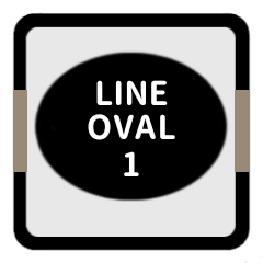 LINE OVAL 1 [BLACK][HIRAGANA]