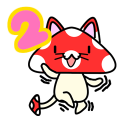 Red mushroom kitten2