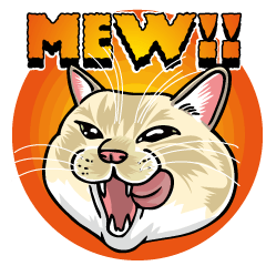 Kawaii cats easy-to-use sticker English