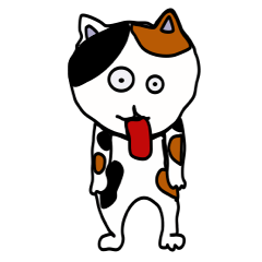 A funny sticker of the calico cat Kemio2