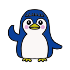 Straight bangs Penguin Sticker