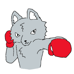 The kick boxing wolf