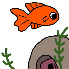 Goldfish cyan sticker