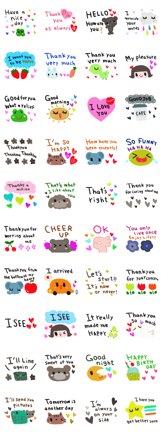 Nenerin シンプル日常会話スタンプ162英語 Lineクリエイターズスタンプ Stamplist