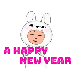 Happy New Year Rabbit Stamp 2023