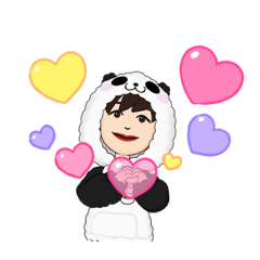 girl communication panda costume