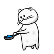White cat funny Stickers2