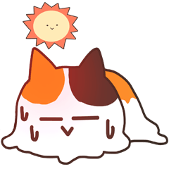 Tricolor cat and summer