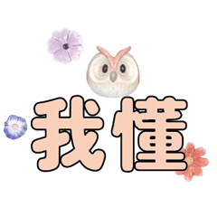 可愛貓頭鷹大字常用對話_12
