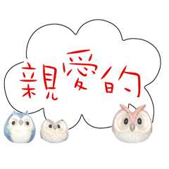 可愛貓頭鷹大字常用對話_11
