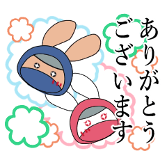 Greetings from rabbit ninja, sticker