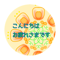 flower&snow motif sticker