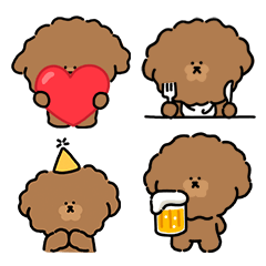 Poker face brown poodle