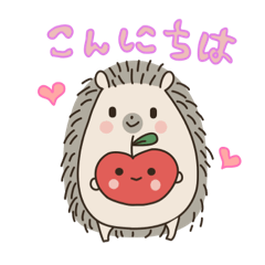 Cute hedgehog greeting sticker