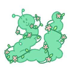 귀여운 초록 지렁이