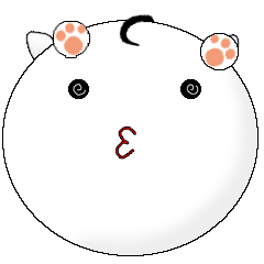 small white round cat