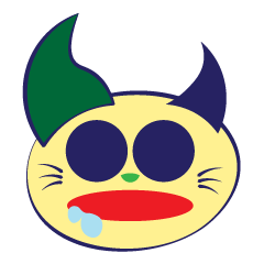 Cute Devil Cat Sticker 03