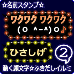 動く顔文字2「ひさしげ」のふきだしイルミ