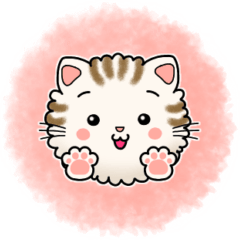 一個可愛的毛茸茸的貓的日常貼紙。