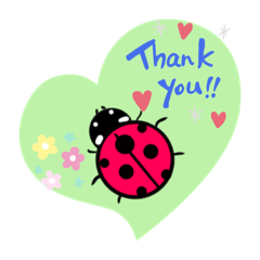Ladybugs and four-leaf clover stickers