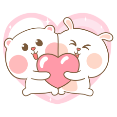 หมีนุ่มกับต่ายนิ่ม กอดกัน กอดกัน