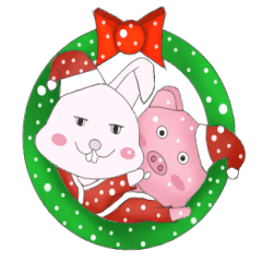 聖誕兔兔與萌萌豬(聖誕節)