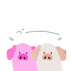 Pig's fluffy sticker