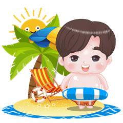 Palo cute boy in summer (Big Stickers)