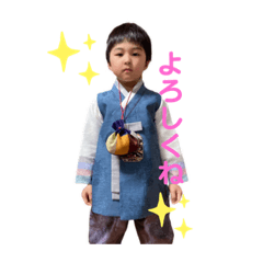 A child wearing hanbok