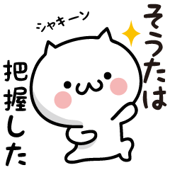 Souta white cat Sticker
