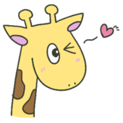 Warm and fuzzy giraffe sticker