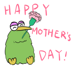 キウィ鳥と母：母の日おめでとう！