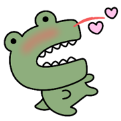 A surreal mini crocodile in love