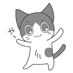 Bicolor Cat Sticker Hatchi