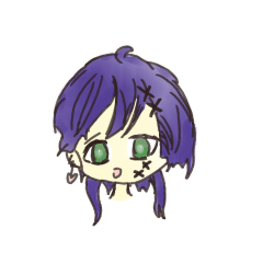 Purple-haired girl with factional marks