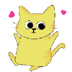 Cute yellow cat with Bend tail