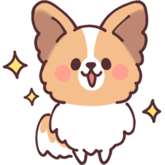 Fluffy Papillon Dog2 Line Stickers Line Store