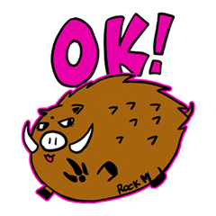 Rock zodiac sticker  (boar version)