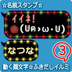 動く顔文字3「なつな」のふきだしイルミ