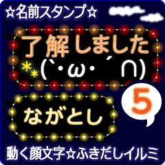 動く顔文字5「ながとし」のふきだしイルミ