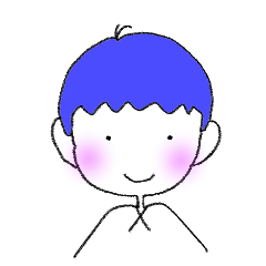 A boy with cool blue hair