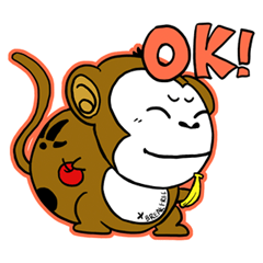 Rock zodiac sticker  (monkey version)