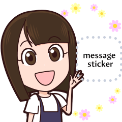 귀여운 소녀의 메시지 스티커 2.