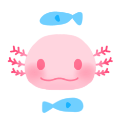 Various cute axolotl